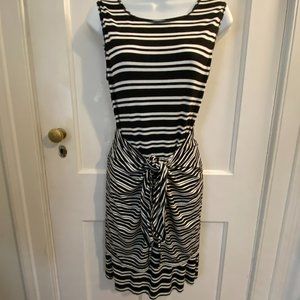 Max Studio Black and White Striped, Scoop Neck, Sleeveless Dress, Size S